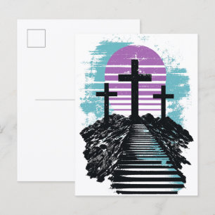 Calvarie Golgotha het is voltooid Moderne Christen Briefkaart