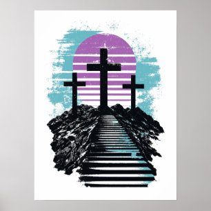 Calvarie Golgotha het is voltooid Moderne Christen Poster