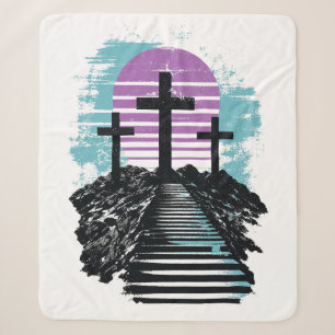 Calvarie Golgotha het is voltooid Moderne Christen Sherpa Deken
