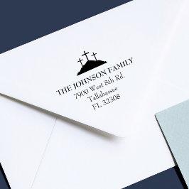 Calvarieberg Eenvoudige Religieuze Familie Retoura Rubberstempel