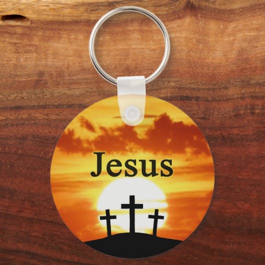 Calvariezonsopgang Jesus sleutelhanger (Voorkant)