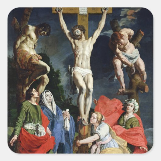 Calvarium 2 vierkante sticker (Voorkant)