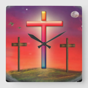 Calvary kunstproducten vierkante klok