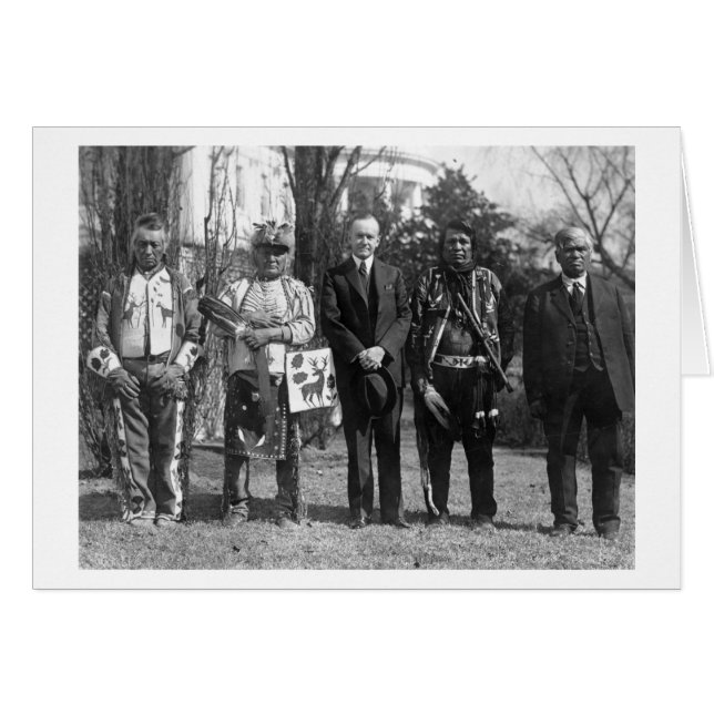 Calvin Coolidge avec des Indiens d'Osage Photo (Devant horizontal)