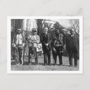 Calvin Coolidge met Osage Indians Foto Briefkaart