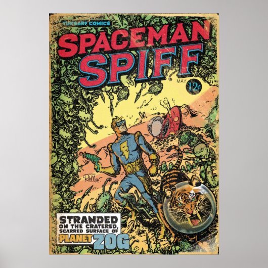 Calvin de Spiffy Spaceman Poster (Voorkant)