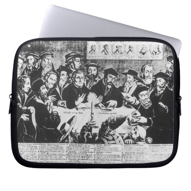 Calvin en Luther (graving) Laptop Sleeve (Voorkant)