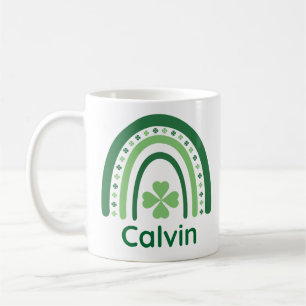 Calvin Name Clover Boho Rainbow Koffiemok