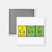 Calvin periodiek table name magnet magneet (Voorkant / Achterkant)