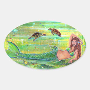Calypso mermaid met stickers van schildpadden door