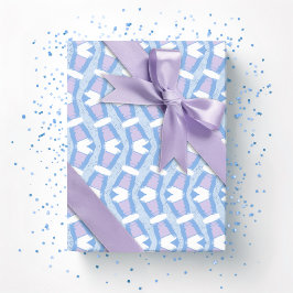 Calypso Wavy Stripe in Blauw en Paars Cadeaupapier