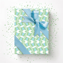 Calypso Wavy Stripe in Lichtgroen en Aqua Cadeaupapier