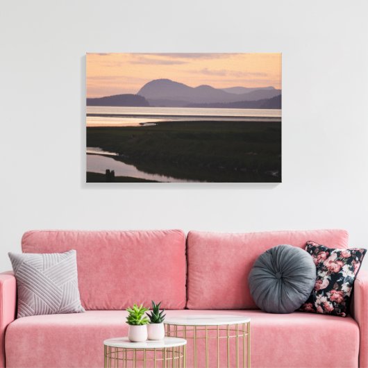 Camano Island, WA, bij zonsondergang verpakt Canva Canvas Afdruk (Insitu (Woonkamer))