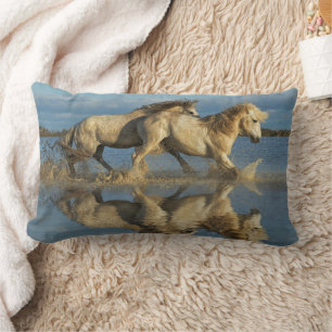 Camargue Horses and Reflection, Southern France Kussen