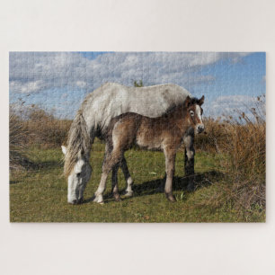 Camargue-paardveulen met moeder legpuzzel