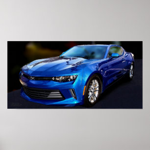 Camaro (blue) Poster