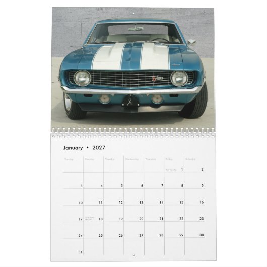 Camaro Calendar Kalender (Jan 2027)