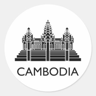 Cambodia Angkor Wat Ronde Sticker