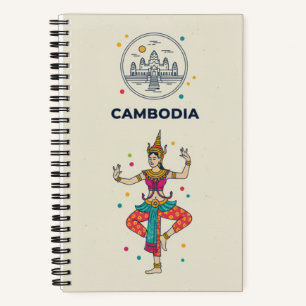 Cambodia Erfgoed & Apsara Danser Fotoarchief Notitieboek