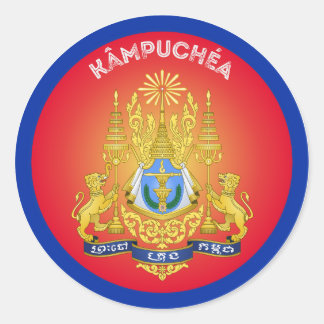 Cambodia Erfgoed Embleem Ronde Sticker