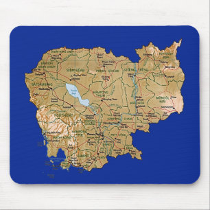 Cambodia Map Mousepad Muismat