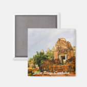 Cambodia Temple Ruins Magnet Magneet (Voorkant / Achterkant)