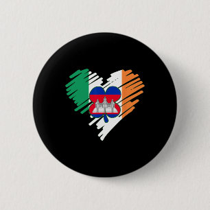 Cambodia Trots Cambodjaanse Vlag St. Patricks Dag Ronde Button 5,7 Cm