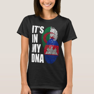 Cambodian And Algerian Mix DNA Flag Heritage T-shirt