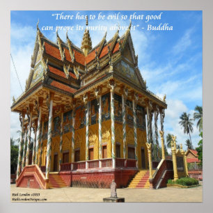 Cambodische Boeddhistische Tempel & Poster met ber