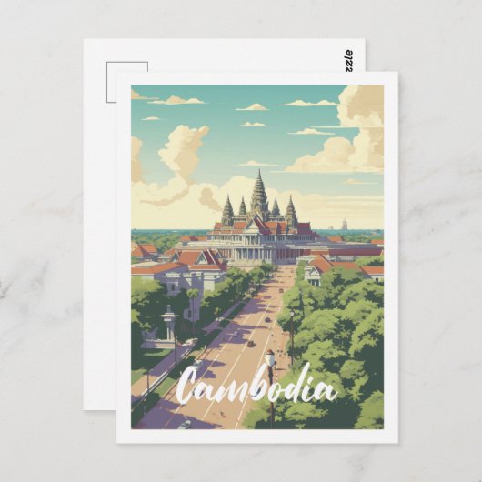 Cambodja Beroemde Reisplaats Briefkaart (Voorkant / Achterkant)