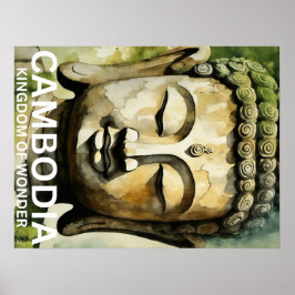 Cambodja-briefkaart Poster