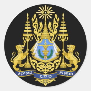 cambodja embleem ronde sticker