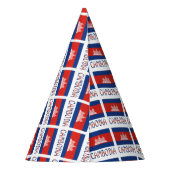 Cambodja en Cambodjaanse vlag met Jouw naam Feesthoedjes (Achterkant)
