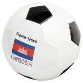 Cambodja en Cambodjaanse vlag met Jouw naam Soccer Voetbal (Drie kwart)