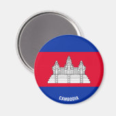 Cambodja Flag Charming Patriotic Magnet Magneet (Voorkant / Achterkant)