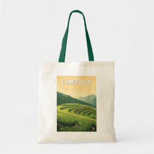 Cambodja Illustratie Reizen Art Vintage Tote Bag