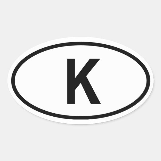 Cambodja "K" Ovale Sticker (Voorkant)