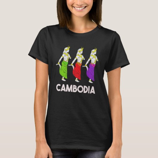 Cambodja Khmer Traditional Dance Apsara T-shirt (Voorkant)