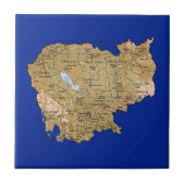 Cambodja Map Tile Tegeltje (Voorkant)