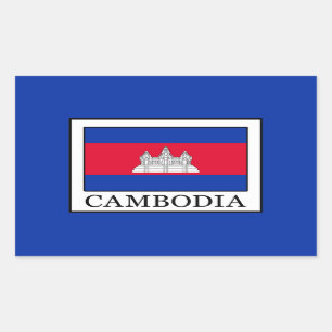 Cambodja Rechthoekige Sticker
