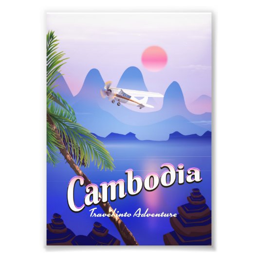 Cambodja "Reis naar avontuur" Foto Afdruk (Voorkant)