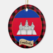 Cambodja, Rode buffels, Cambodjaanse vlag Keramisch Ornament (Links)