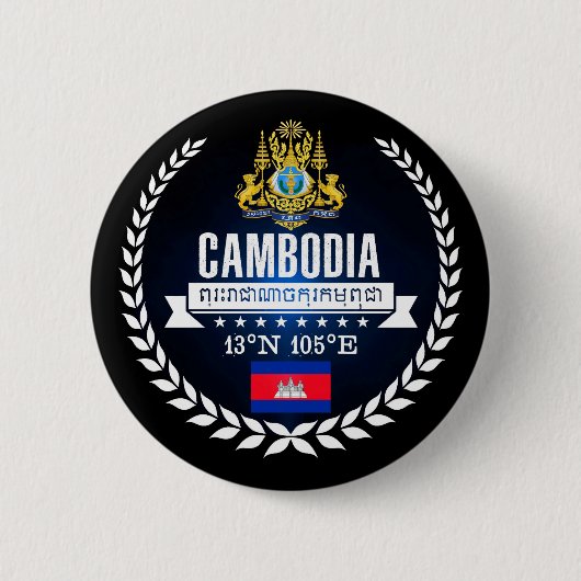 Cambodja Ronde Button 5,7 Cm (Voorkant)