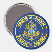 Cambodja-ronde Magneet (Voorkant / Achterkant)