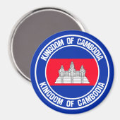 Cambodja-ronde Magneet (Voorkant / Achterkant)