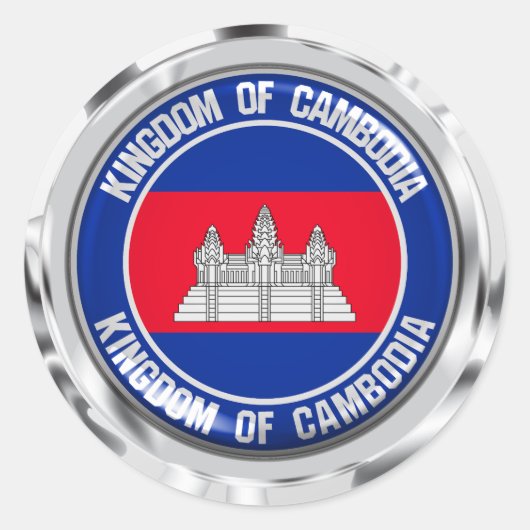 Cambodja-ronde Ronde Sticker (Voorkant)