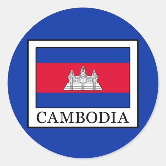 Cambodja Ronde Sticker (Voorkant)