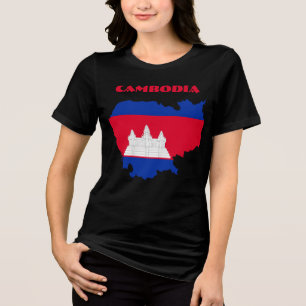 CAMBODJA Speciale zwarte toerist Tri-Blend Shirt