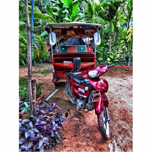 Cambodja Tuk-Tuk 1 Staand Fotobeeldje (Voorkant)