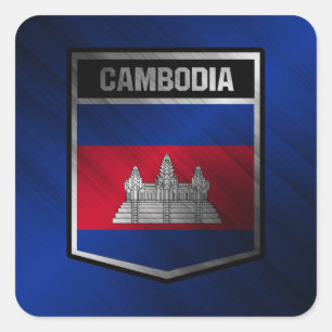 Cambodja Vierkante Sticker